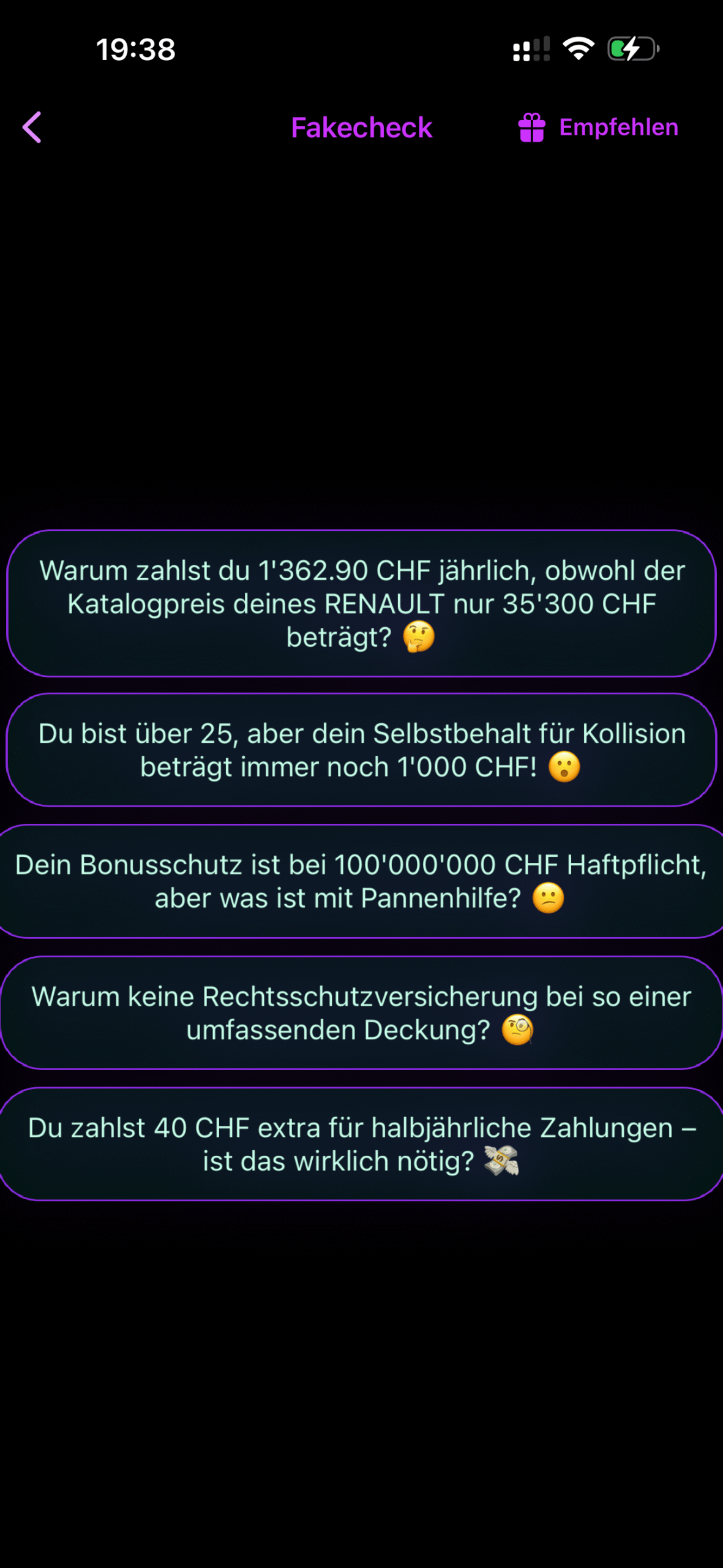 INSURIO – Fakecheck Fragen